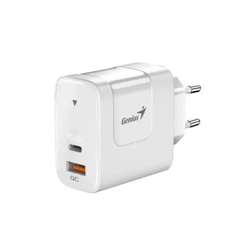 Genius Универсално зарядно за стена Charger Wall GaN - USB Type-C/A 65W White -