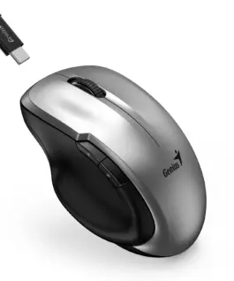 Genius безжина безшумна мишка Mouse Wireless Silent - Ergo 8200S Silver - Silent 2.4GHz USB-C