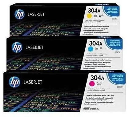 КОМПЛЕКТ 3 КАСЕТИ ЗА HP Color Laserjet CP2025/CM2320 MFP - TRIPLE PACK - C/M/Y - CC531A/CC532A/CC533A - /304A/ - PN