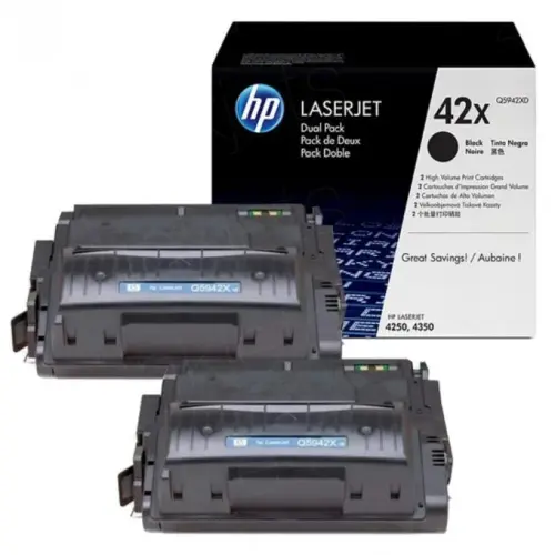КОМПЛЕКТ 2 КАСЕТИ ЗА HP Laserjet SMART PRINT 4250/4350 - HIGH CAPACITY - /42X/ - TWIN PACK - Black - PN