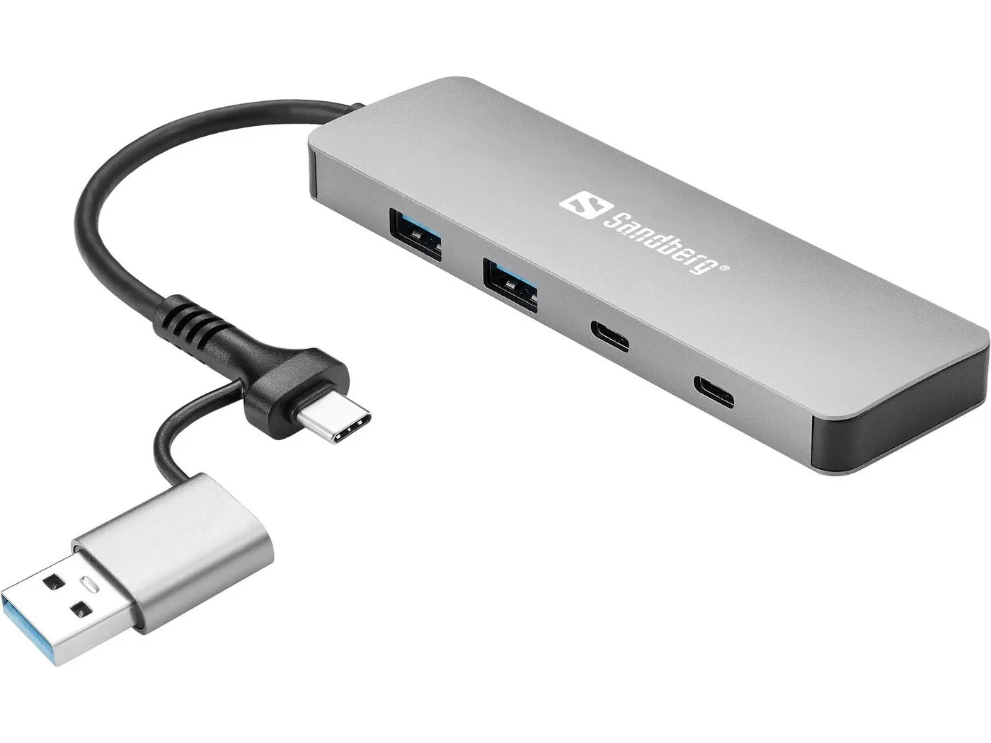 ХЪБ SANDBERG USB-C/A to 2xUSB-A+2xUSB-C - Grey - PN 136-64 - Image 116