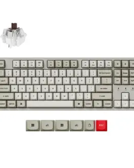 Геймърска Механична клавиатура Keychron C1 Pro 8K QMK - Super Brown