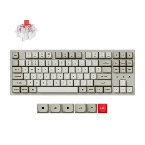 Геймърска Механична клавиатура Keychron C1 Pro 8K QMK - Super Red