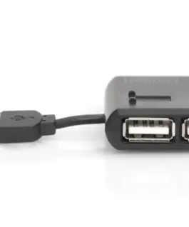 ХЪБ DIGITUS USB 4 Port - гнездо x 4 - USB A щепсел - USB 2.0 - черен - PN