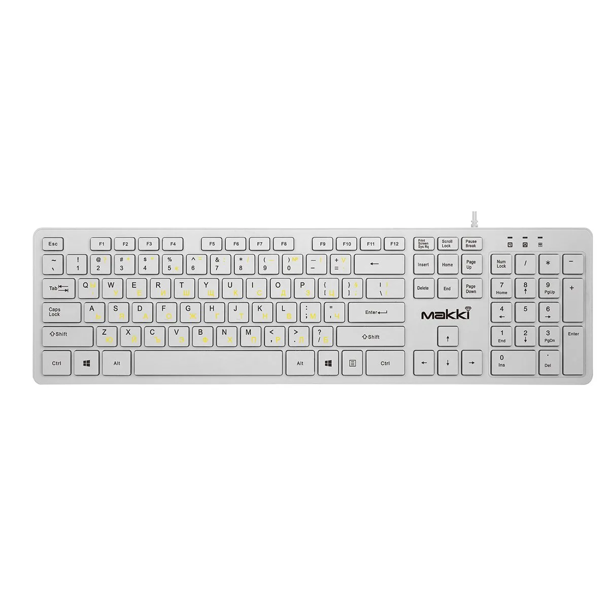 Makki нископрофилна кирилизирана клавиатура Keyboard USB BG - Low profile Chocolate - KB-C14 White - Image 192