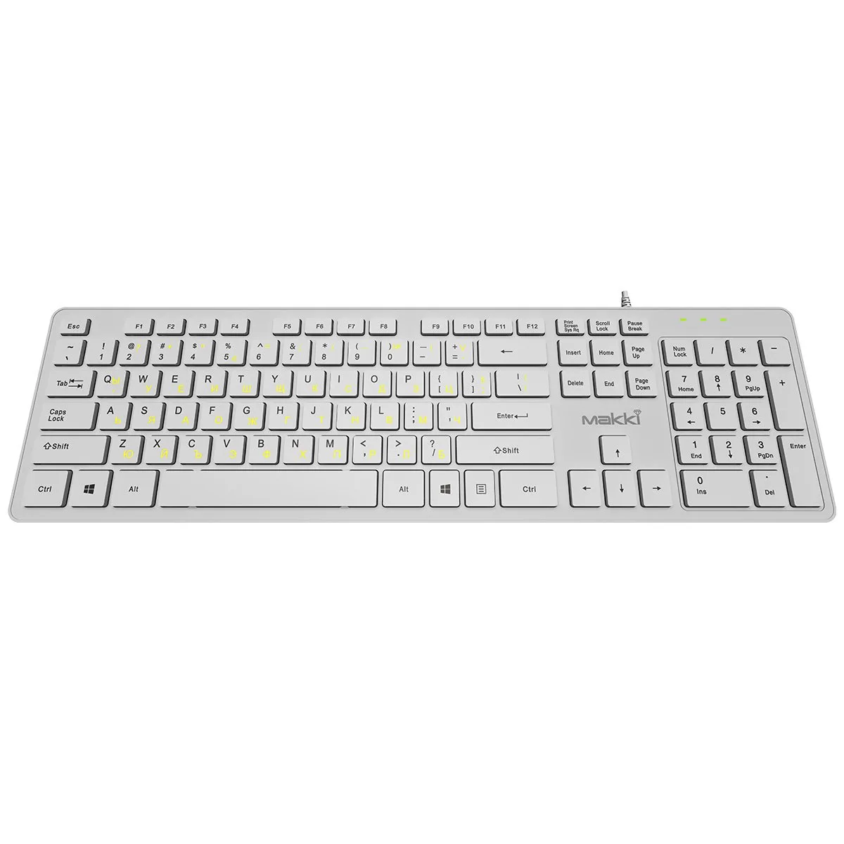 Makki нископрофилна кирилизирана клавиатура Keyboard USB BG - Low profile Chocolate - KB-C14 White - Image 179