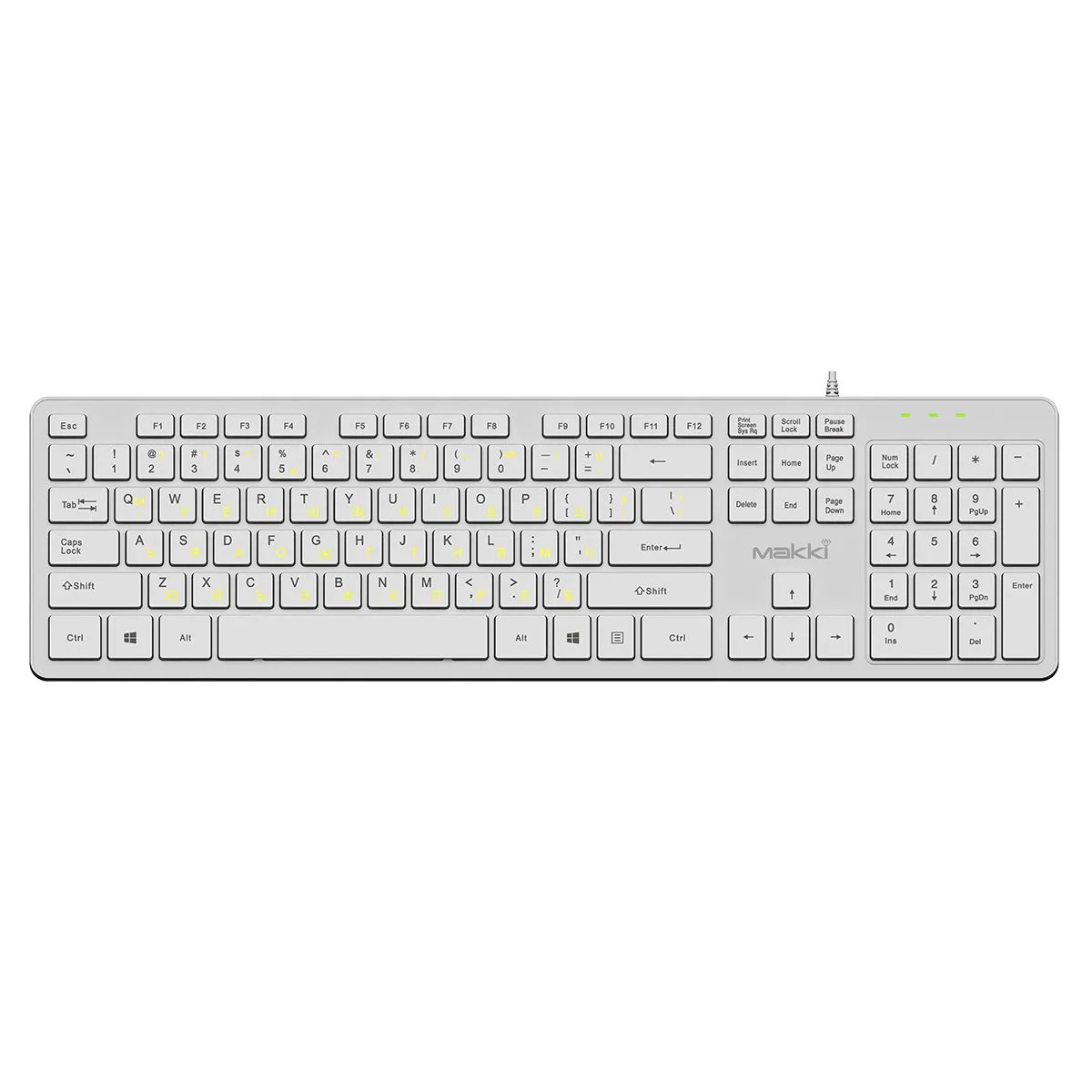 Makki нископрофилна кирилизирана клавиатура Keyboard USB BG - Low profile Chocolate - KB-C14 White - Image 180