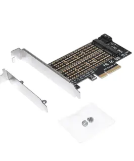 Makki Адаптер M2 SSD NVMe+SATA (M-key+B-key) to PCI Express 3.0 4x adapter -