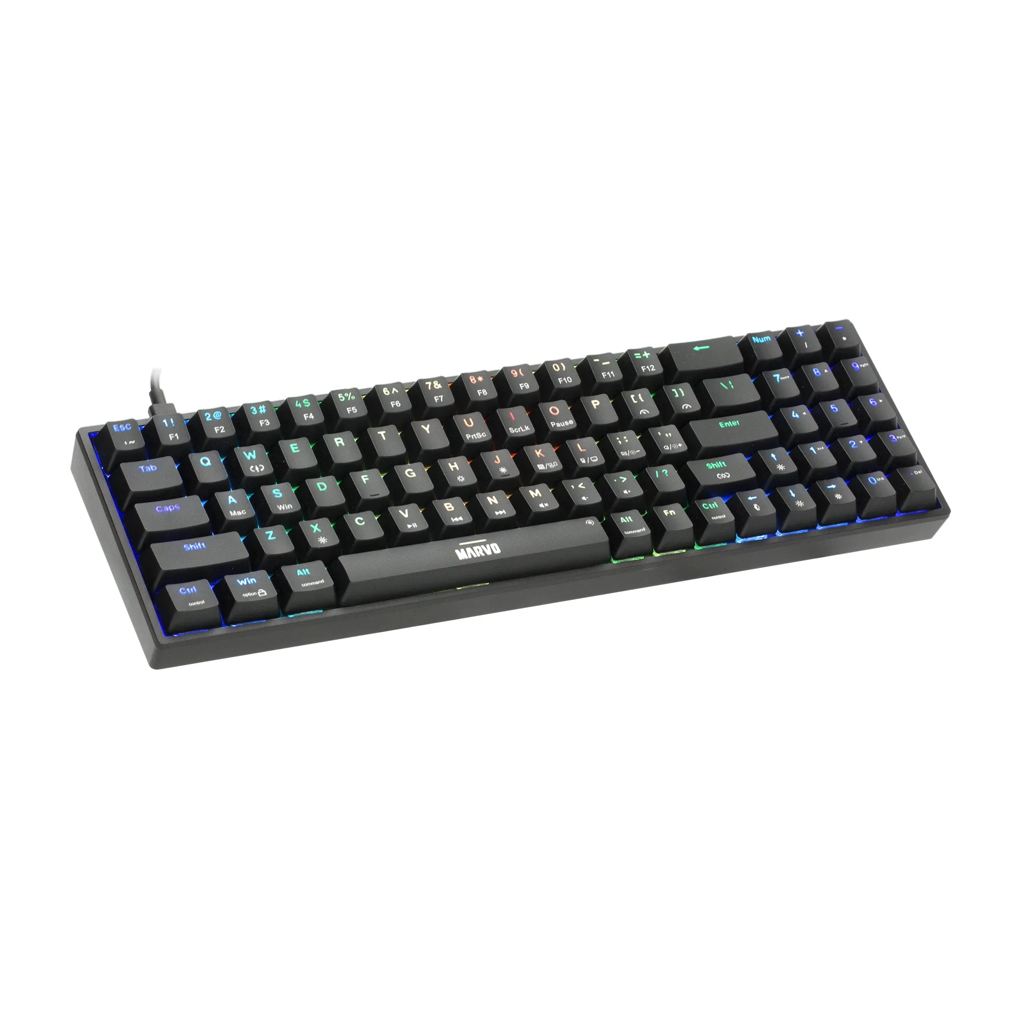 Marvo геймърска клавиатура Gaming Keyboard Shogo 78 - RGB, 78 keys - MARVO-KG956 - Image 275