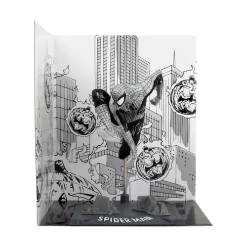 Фигурка FMarvel Spider-Man (Line Art) 1:10th Scale Collectible with Scene (Spider-Man #6) Gold