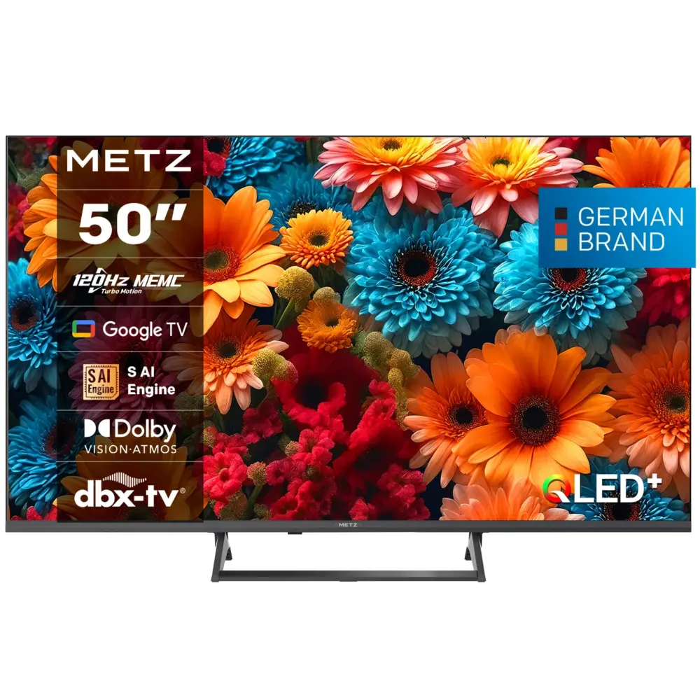 METZ Телевизор 50" 50MQF7500Z UHD QLED SMART TV 120Hz 4K Google TV 126.0см