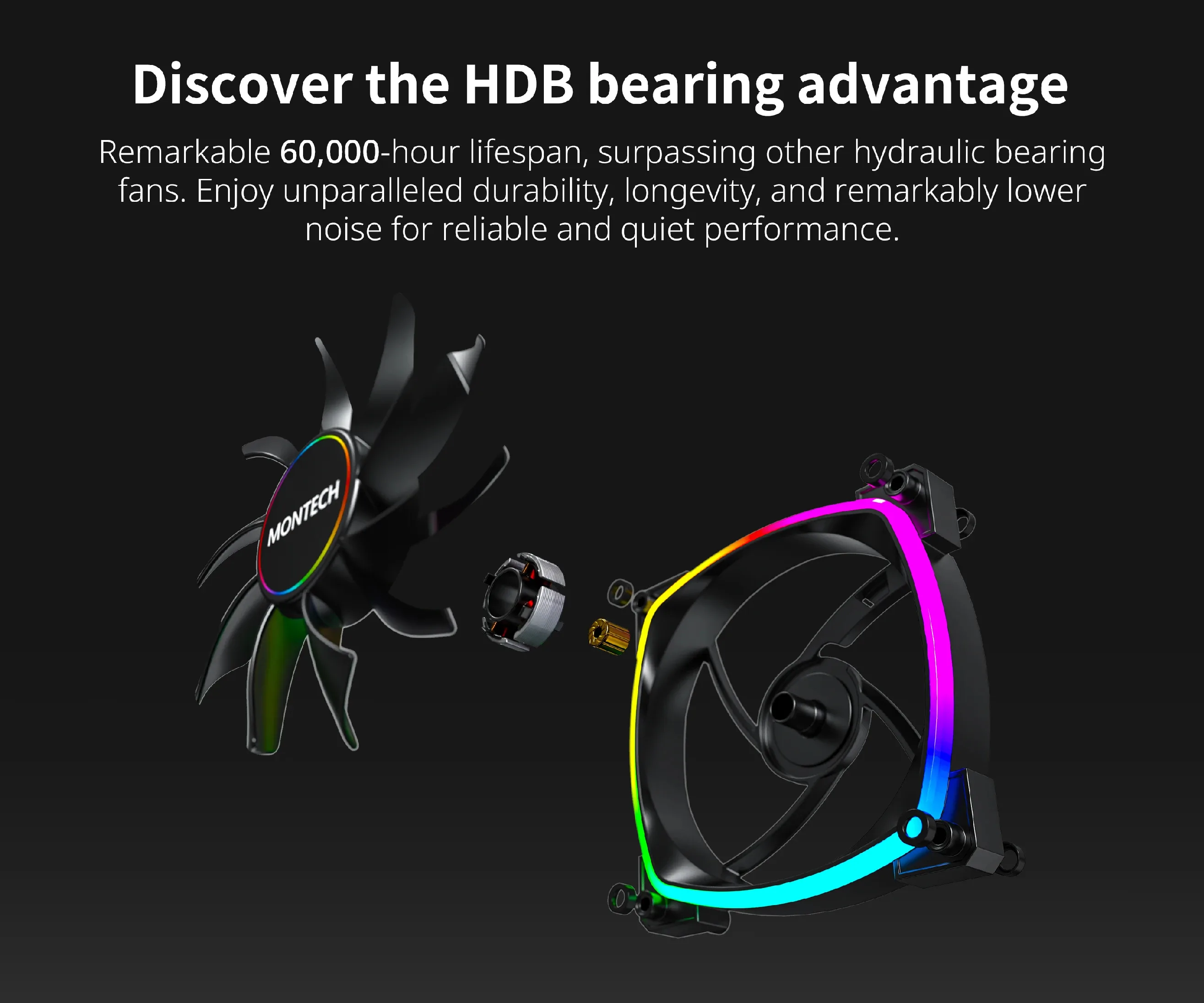 Montech вентилатор AX140 PWM, Fan 140mm, ARGB, Black - Image 154