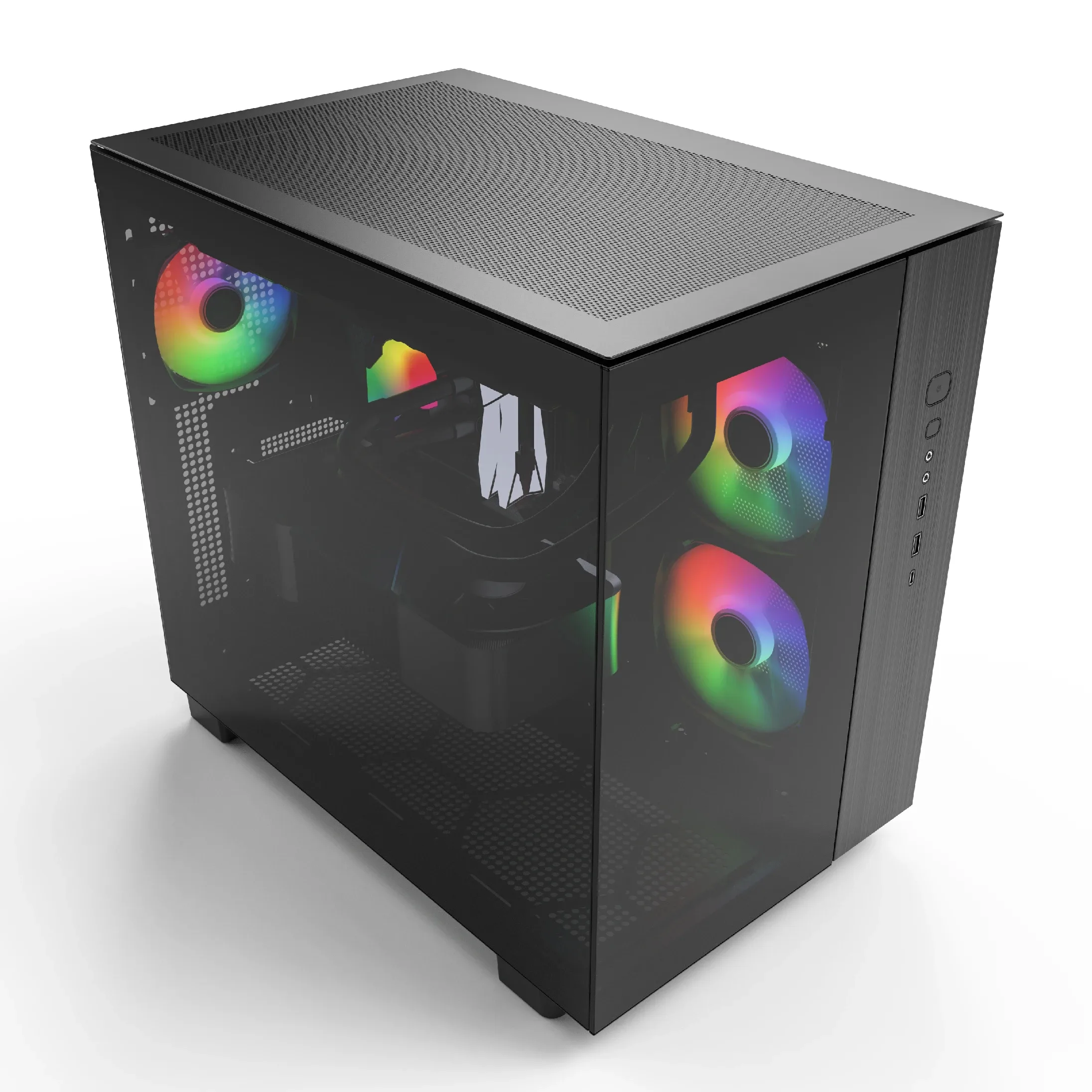 Montech кутия KING 65 Pro, Dual Chamber Mid-tower Case, 3 ARGB Fans, Black - Image 145