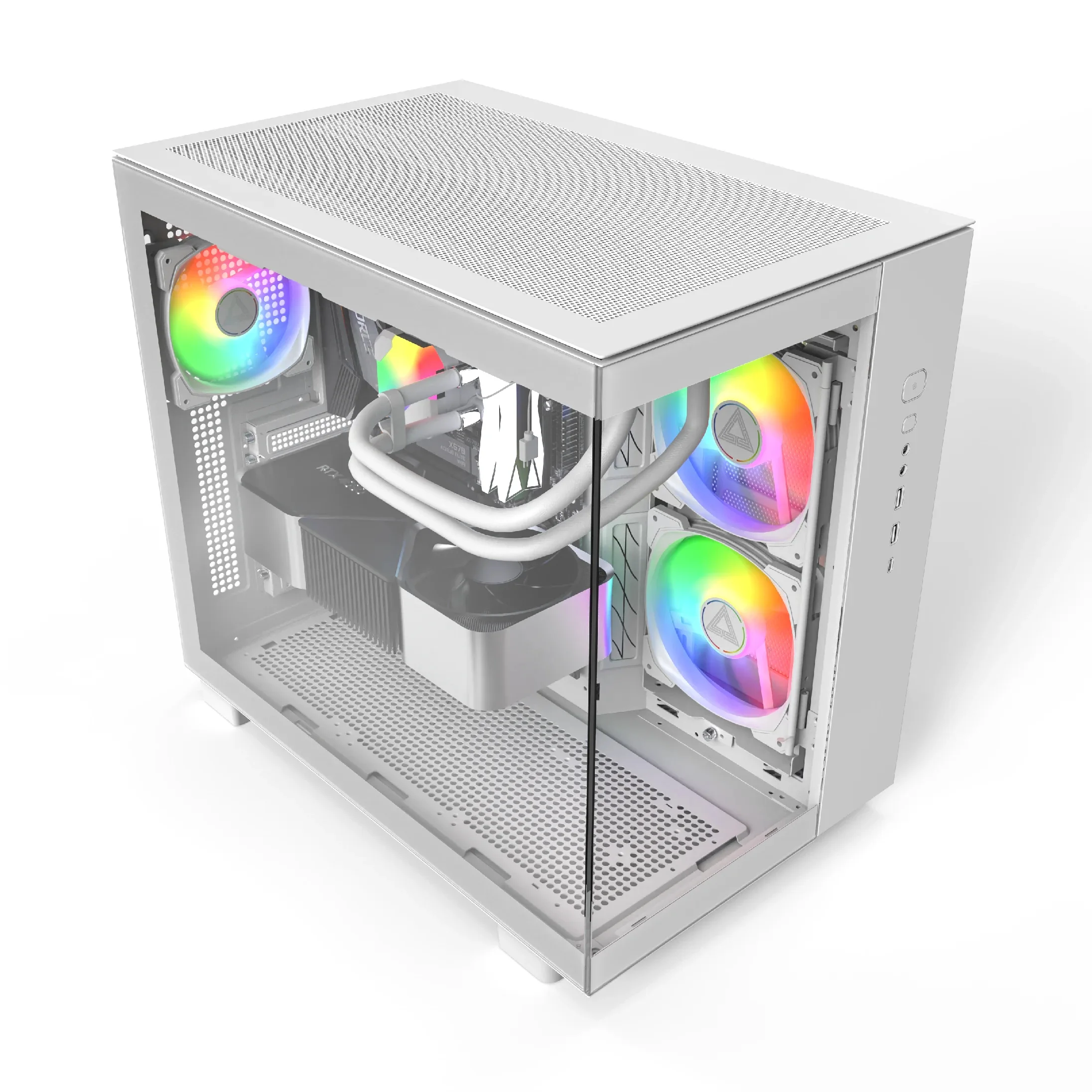 Montech кутия KING 65 Pro, Dual Chamber Mid-tower Case, 3 ARGB Fans, White - Image 197