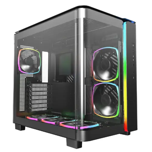 Montech кутия KING 95 Pro Dual Chamber Mid-tower Case 6 ARGB Fans 2 Front Panels Black