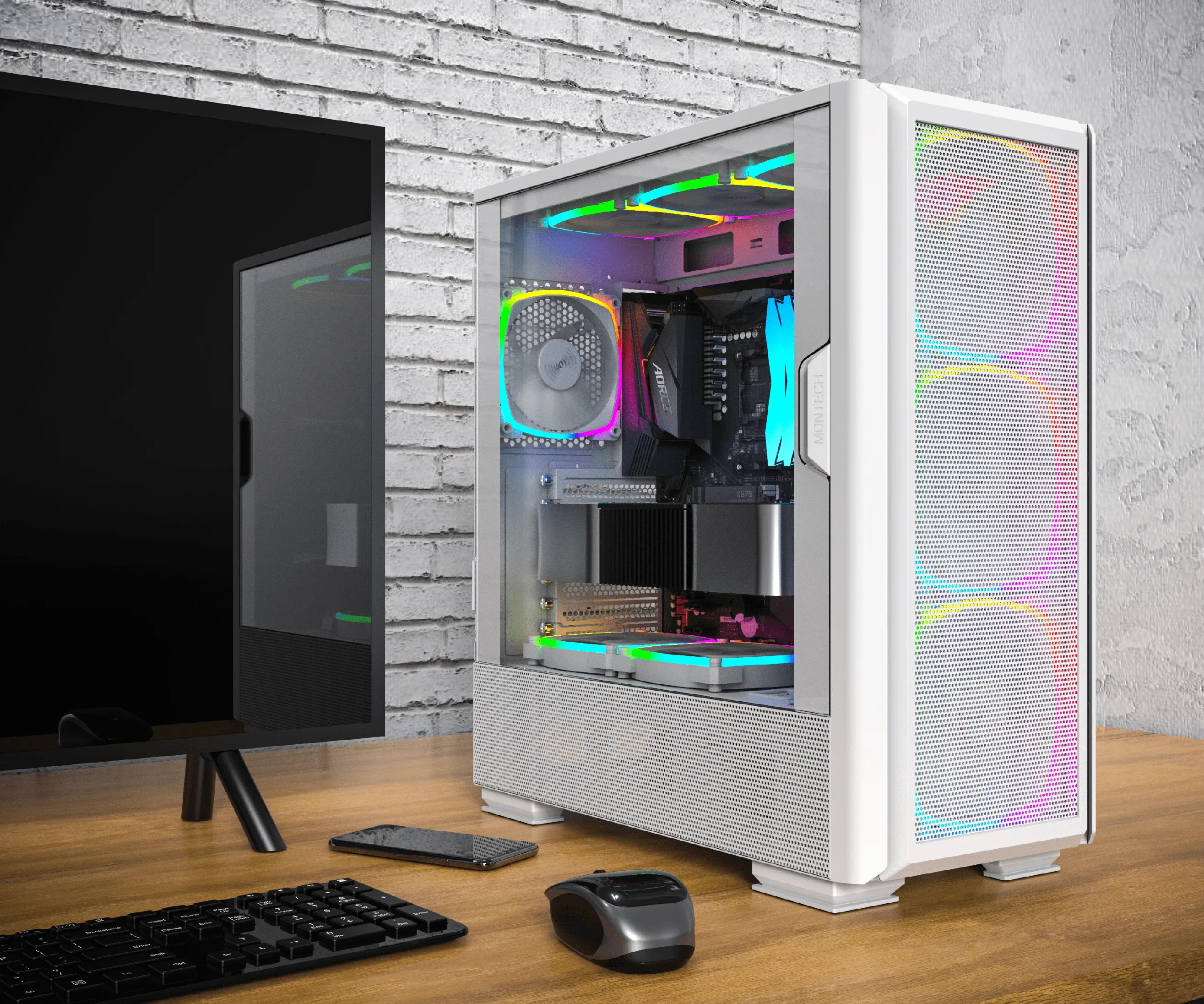 Montech кутия SKY TWO GX, Mid-tower Case, TG, 3x140mm ARGB Fans, White - Image 142
