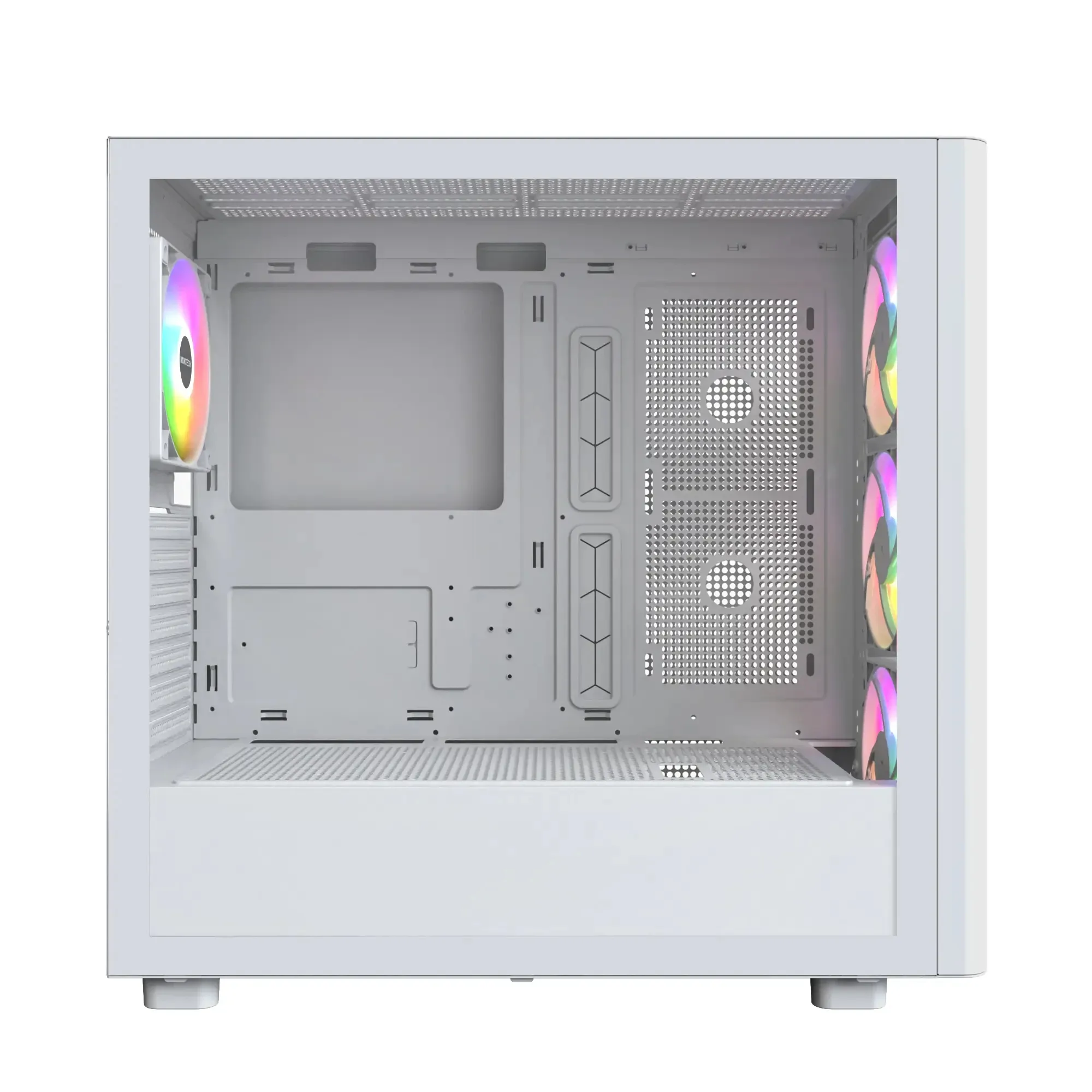 Montech кутия Case ATX - XR Wood (W) - 4 x 120 mm ARGB Fans, Wood, USB-C, White - Image 188
