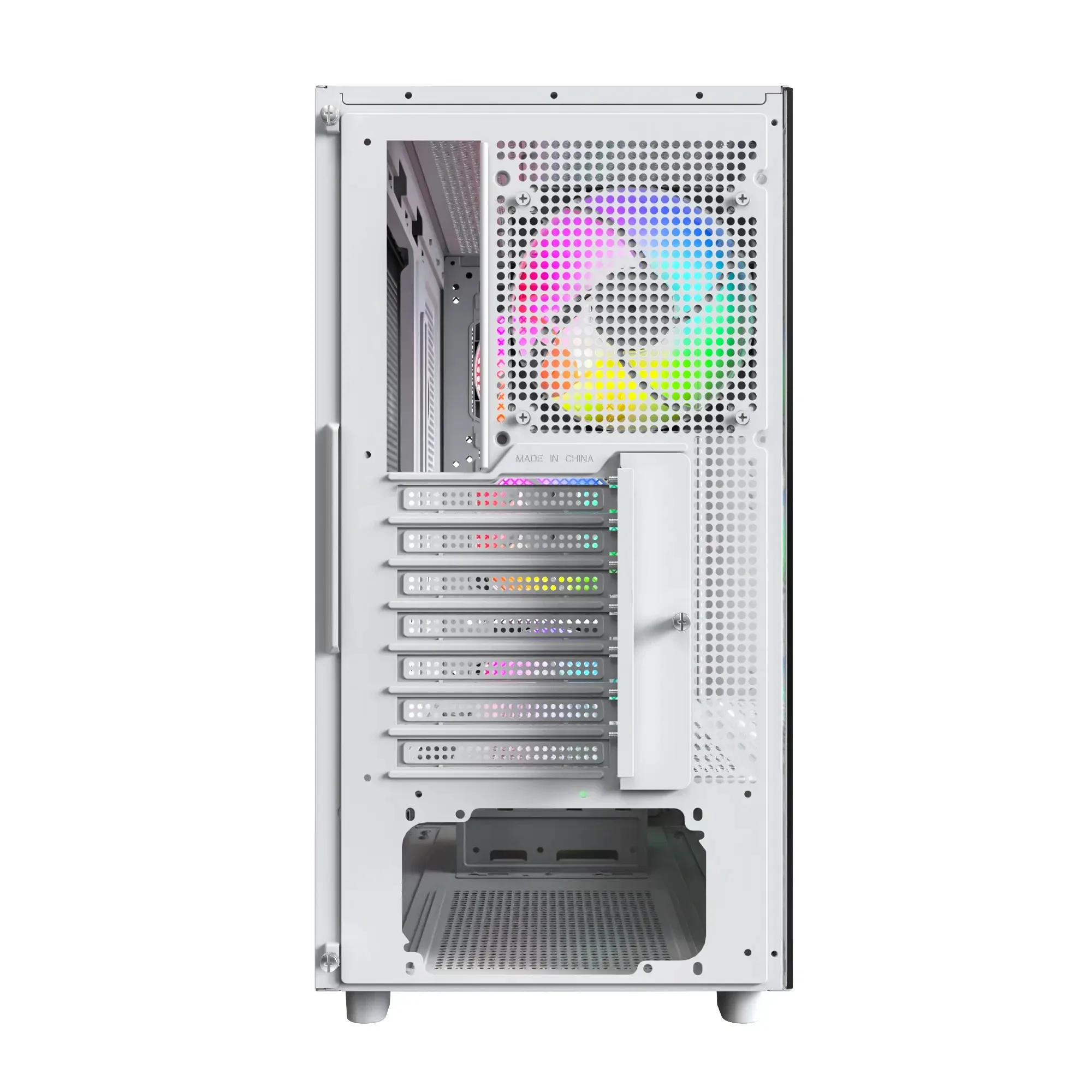 Montech кутия Case ATX - XR Wood (W) - 4 x 120 mm ARGB Fans, Wood, USB-C, White - Image 190