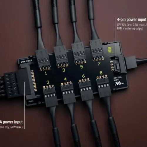 Noctua разклонител за вентилатори Fan Hub – 8 port PWM with SATA Power 5V/12V –