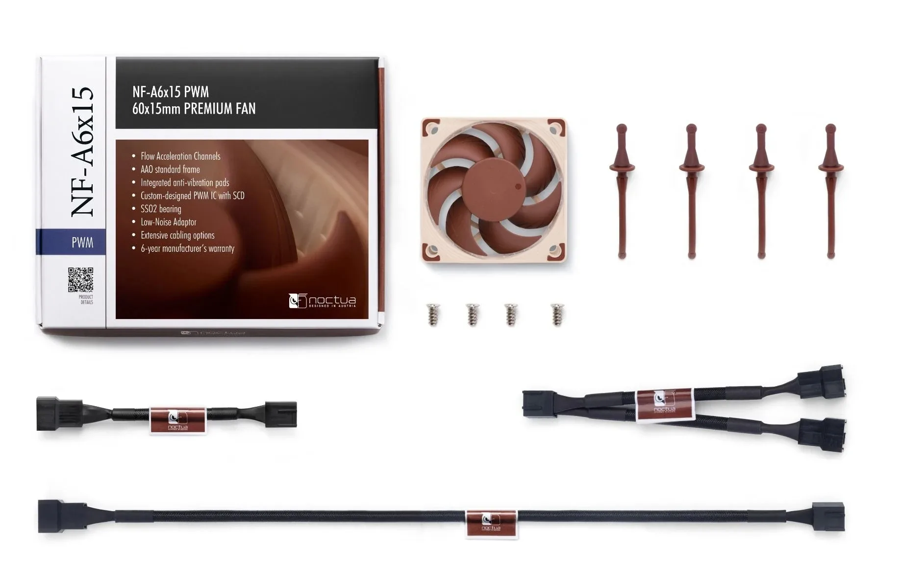 Noctua Вентилатор Fan 60x60x15mm PWM 550-3500rpm NF-A6x15 PWM - Image 125