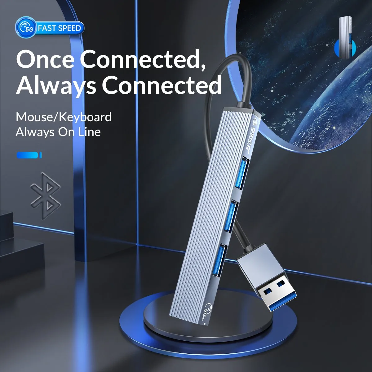 Orico хъб USB3.0/2.0 HUB 4 port, Aluminum - AH-A13-GY - Image 238