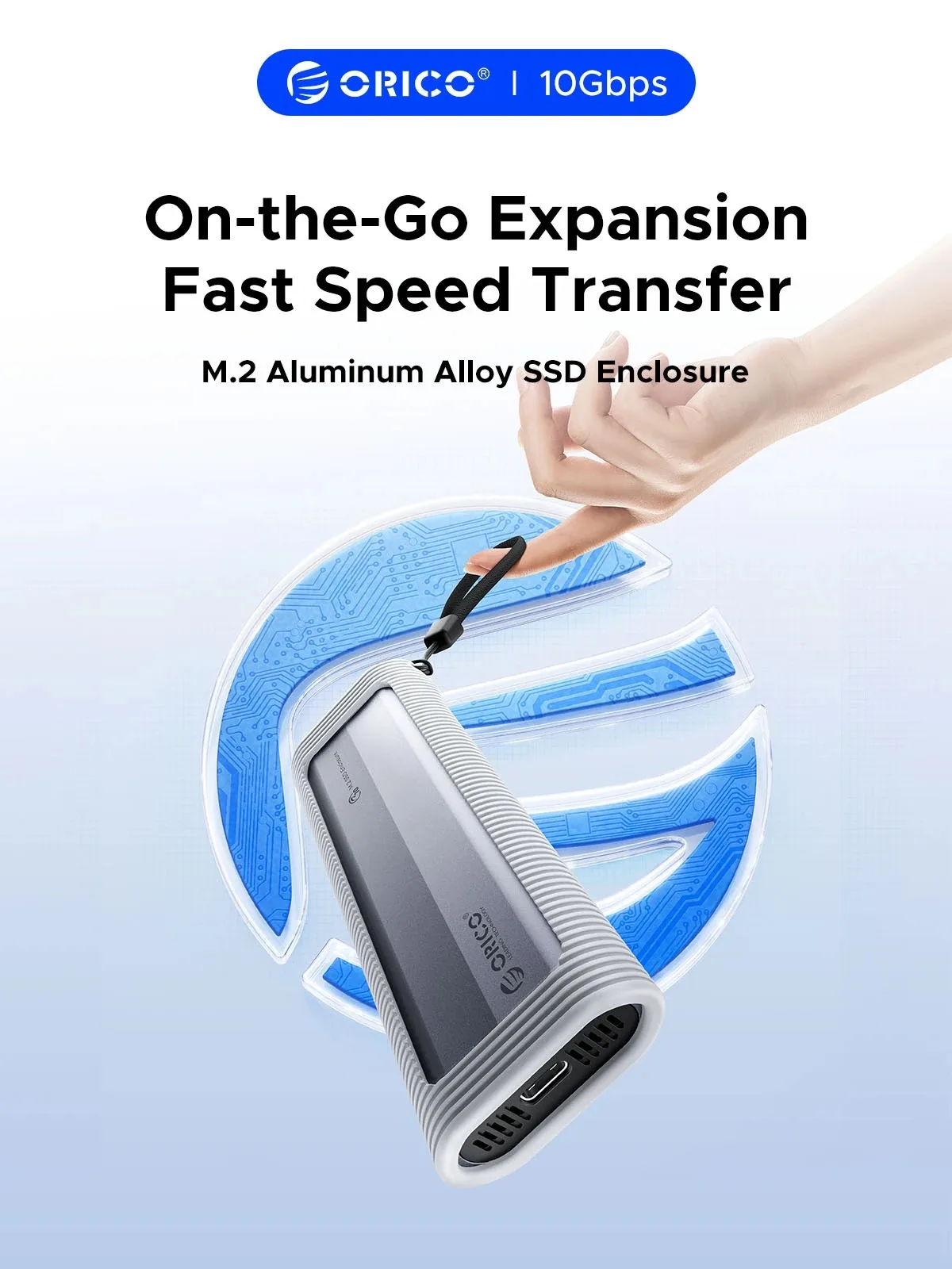 Orico външна кутия за диск Storage - Case - M.2 NVMe/SATA M/B key - USB3.1 Type-C/A, Silicone Protective Case, 10Gbps - AXM2S-G2-V1-GY-BP - Image 218