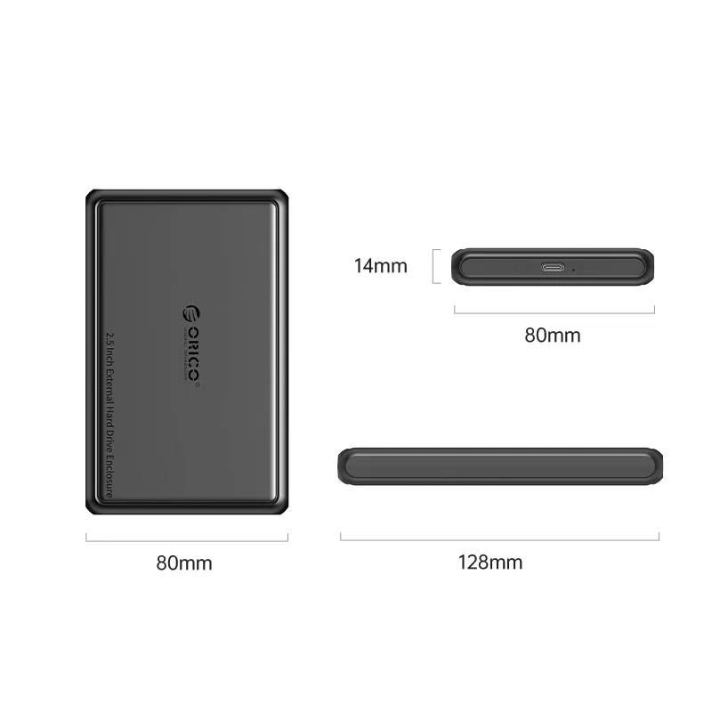 Orico външна кутия за диск Storage - Case - 2.5 inch USB-C/A Black - DDL25-C3-BK - Image 142
