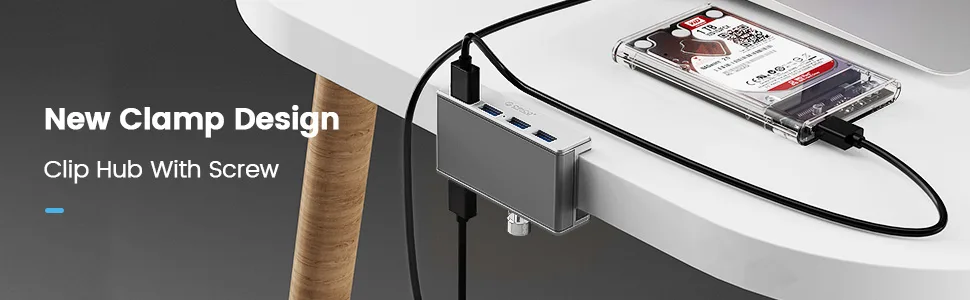 Orico хъб USB 3.0 HUB Clip Type 4 port - aux Micro-USB power input, Aluminum - MH4PU-P-SV - Image 260