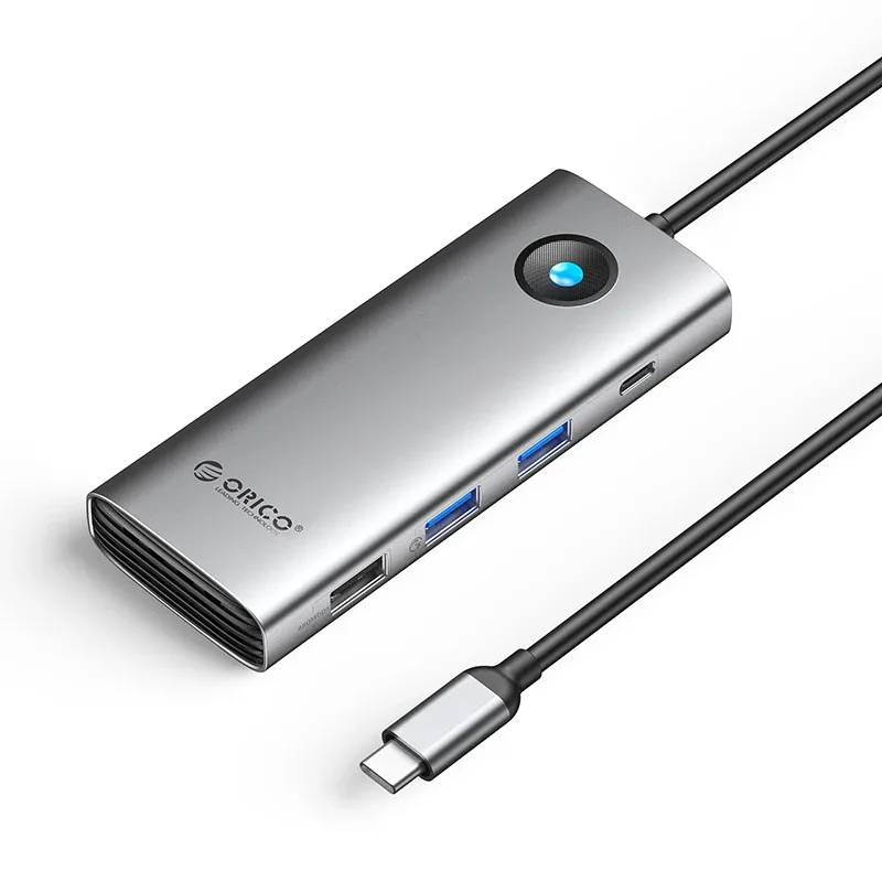 Orico докинг станция Type-C Docking Station Power Distribution 100W - HDMI Type-C x 1 USB3.0 x 2 USB 2.0 x 1 LAN 1000Mbps Gigabit VGA -