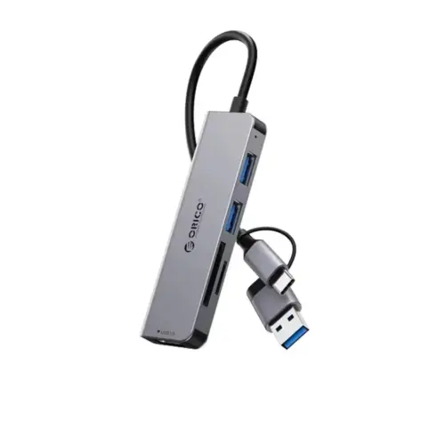 Orico хъб HUB USB-C/A 4 port - USB3.0 x 1 SD/TF x 2 USB2.0 x 2 USB-C x 2 Aluminium -
