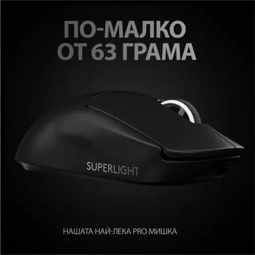 ГЕЙМЪРСКА МИШКА LOGITECH PRO X SUPERLIGHT – Wireless – Black – PN