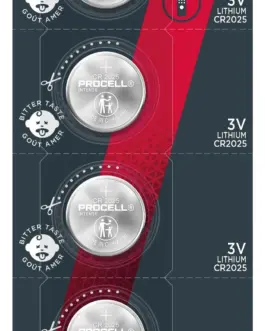 Бутонна батерия DURACELL PROCELL CR2025 3V 5 бр. в блистер Литиева /цена за 1