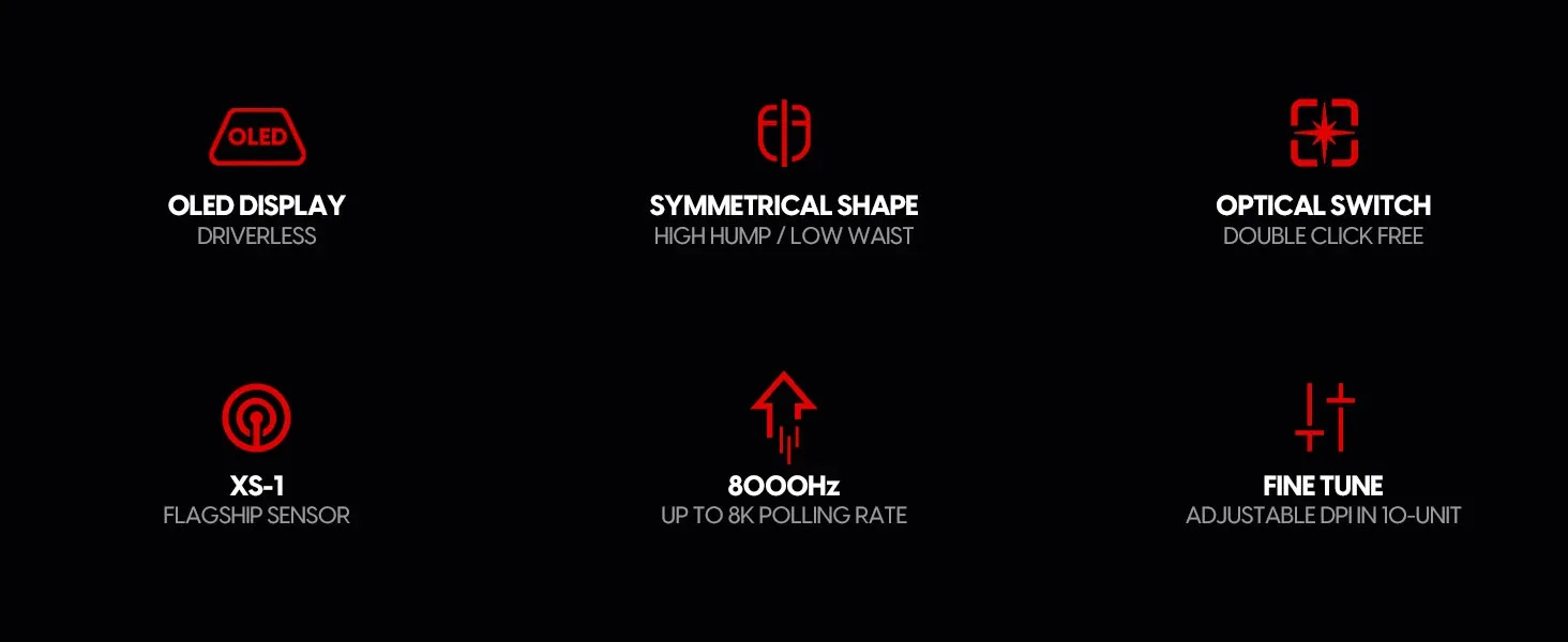 Pulsar професионална геймърска мишка Wireless Gaming Mouse X2 v3 eS Size1 Black 8K, OLED Display, Tournament Edition - Image 257