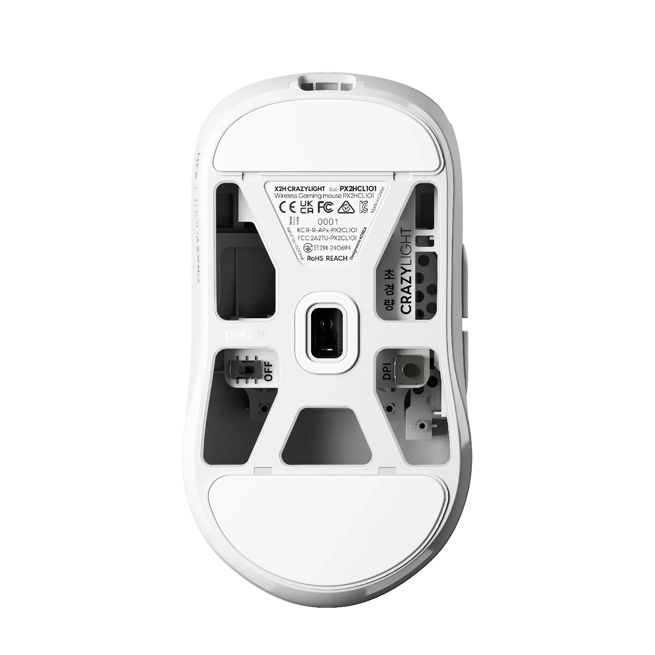 Pulsar професионална геймърска мишка Wireless Gaming Mouse X2H Crazylight Uyuni White - Image 14