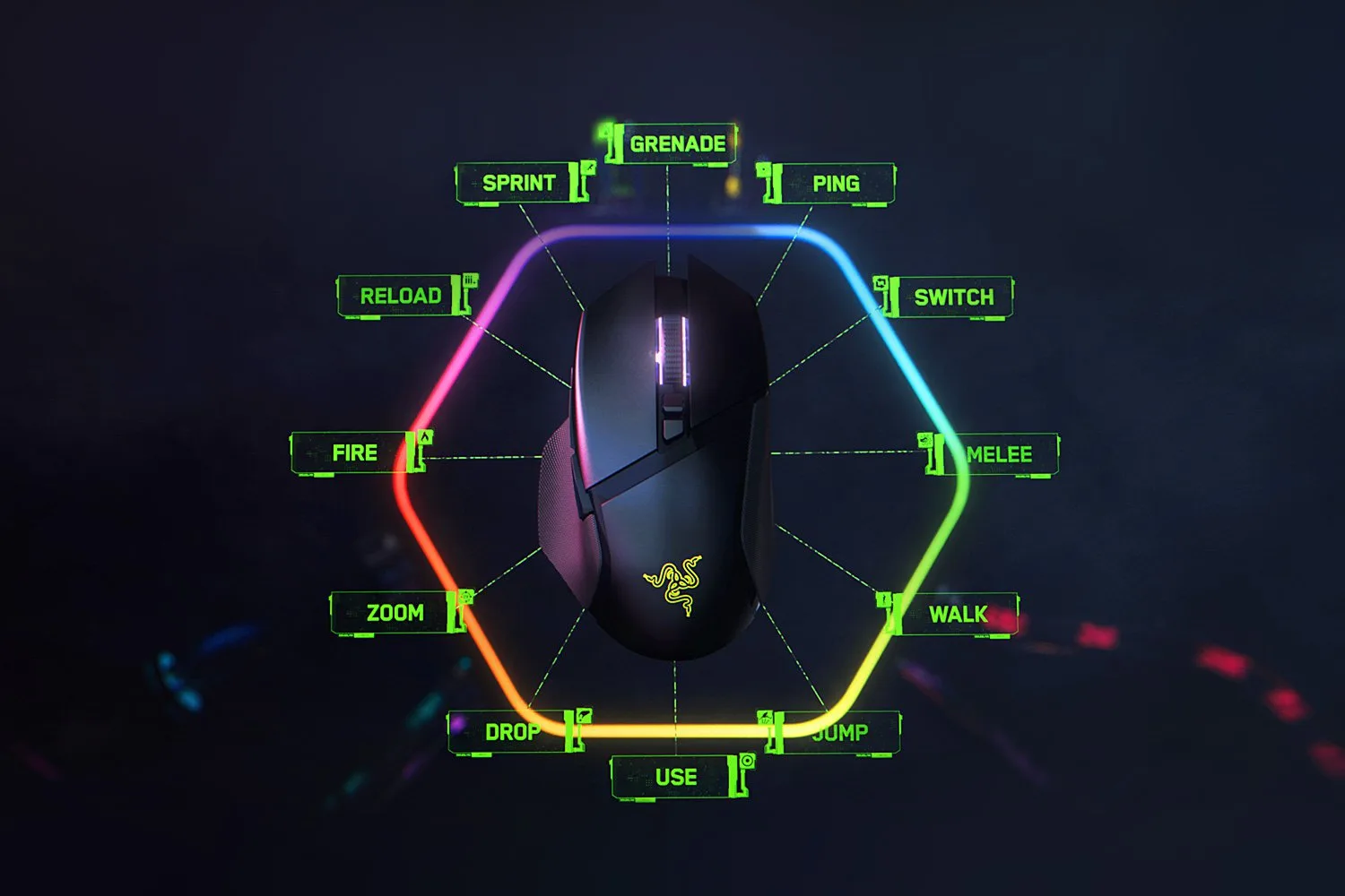 ГЕЙМЪРСКА МИШКА RAZER BASILISK V3 Pro - Безжична / Wireless - 30000 DPI - Black - PN RZ01-04620100-R3G1 - Image 275