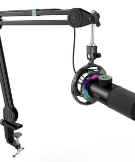 Микрофон със стойка FIFINE T658 Dynamic RGB - Black