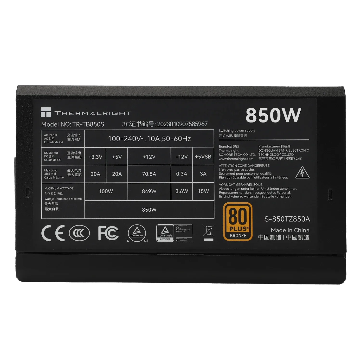 Thermalright захранване PSU ATX 3.0 850W Bronze - TR-TB850S - Image 138