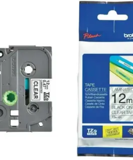 ЛЕНТА ЗА ЕТИКЕТНИ ПРИНТЕРИ BROTHER ТИП TZ - 12 mm x 800 m - BLACK ON CLEAR TAPE - PN TZE131