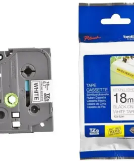 ЛЕНТА ЗА ЕТИКЕТНИ ПРИНТЕРИ BROTHER ТИП TZ - 18 mm x 800 m - BLACK ON WHITE TAPE - PN TZE241