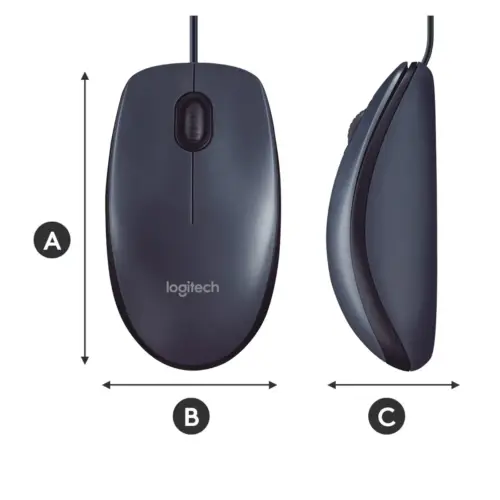МИШКА LOGITECH B100 – Жична – Black – PN 910-003357