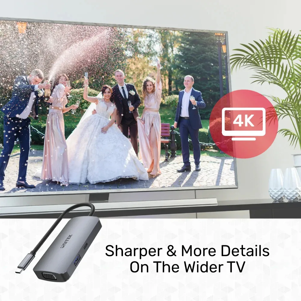 Unitek докинг станция Docking Station Type-C 5-in-1 - uHUB P5 Trio D1051A - USB-C PD100W x 1, HDMI x 2, VGA, USB3.0 x 1 - Image 213