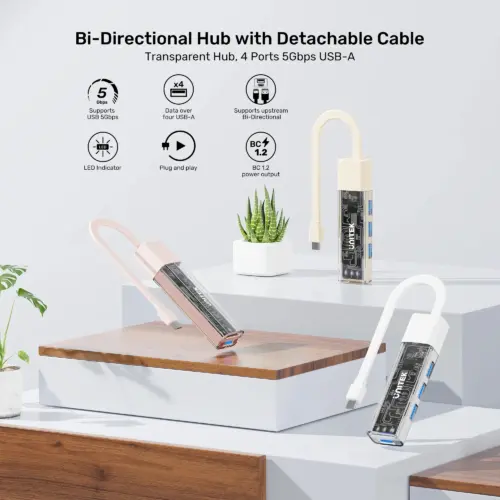 Unitek хъб USB-C/USB-A 3.0 HUB 4 port