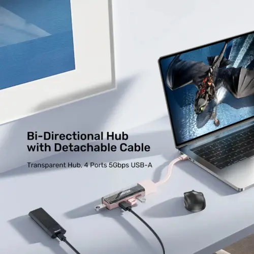 Unitek хъб USB-C/USB-A 3.0 HUB 4 port