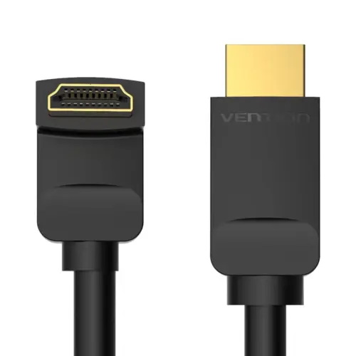 Alternative view of Vention Кабел HDMI Right Angle 270 Degree v2.0 M / M 4K/60Hz Gold - 1.5M Black - AAQBG