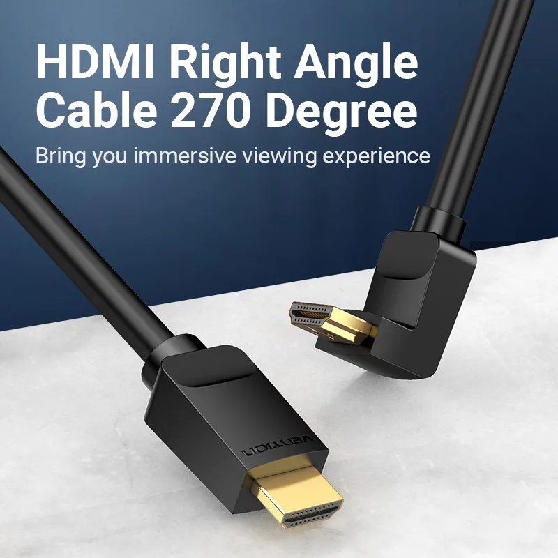 Vention Кабел HDMI Right Angle 270 Degree v2.0 M / M 4K/60Hz Gold - 1.5M Black - AAQBG - Image 19