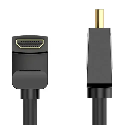 Alternative view of Vention Кабел HDMI Right Angle 90 Degree v2.0 M / M 4K/60Hz Gold - 2M Black - AARBH