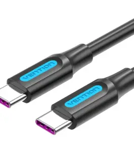 Vention Кабел USB 2.0 Type-C to Type-C - 1M Black 5A Fast Charge - COTBF