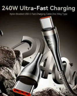 Alternative view of Vention кабел Cable - USB2.0 Type-C to Type-C - 5A Fast Charging, 240W, PD3.1, 1.2m -  CTYBAV