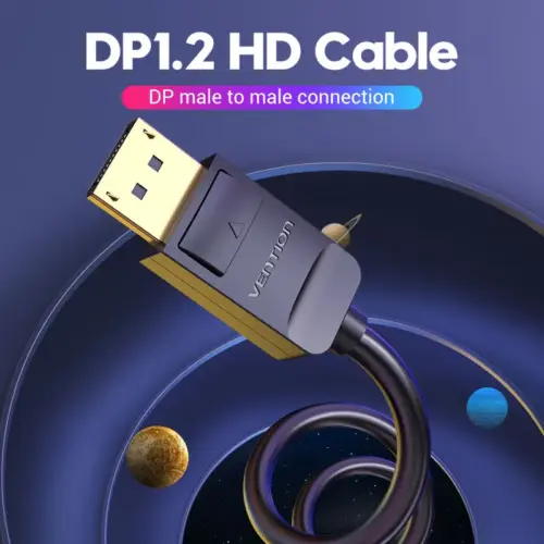 Alternative view of Vention Кабел Cable - Display Port v1.2 DP M / M Black 4K 3M - HACBI