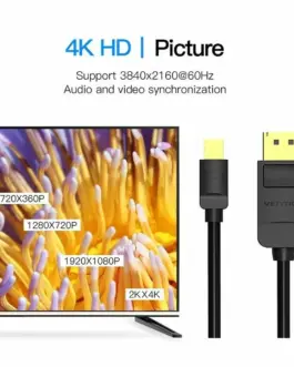 Alternative view of Vention кабел Mini Display Port M to Display Port M 3.0m - HAABI